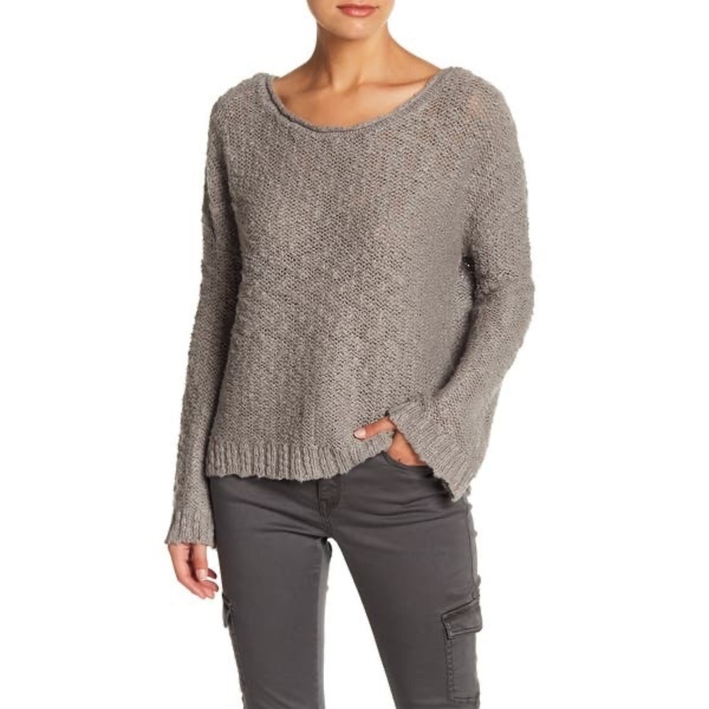 Roxy Knit Flare Sleeve Crisscross Back Sweater